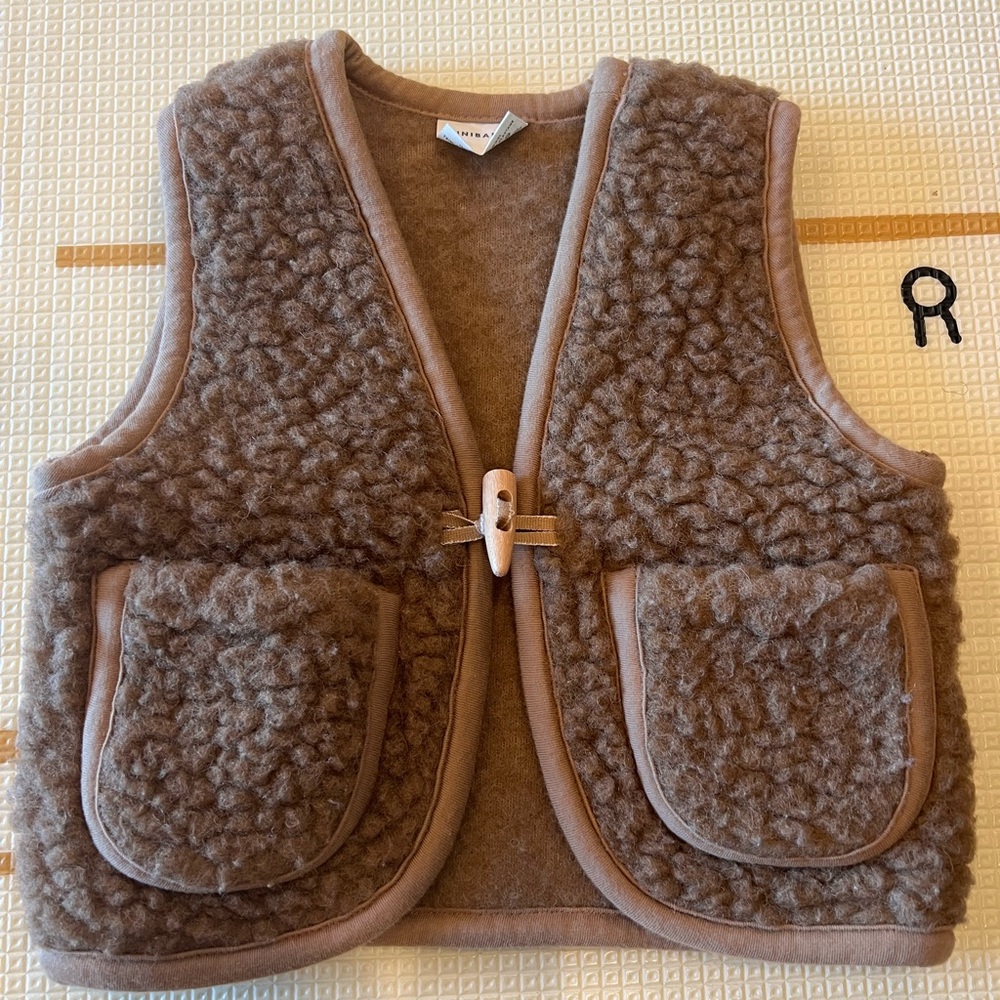 Brown Merino Wool Kids Vest - Binibamba